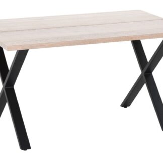 Paljakka tammi lankkupöytä 140x90 cm valkolakattu tammi/musta