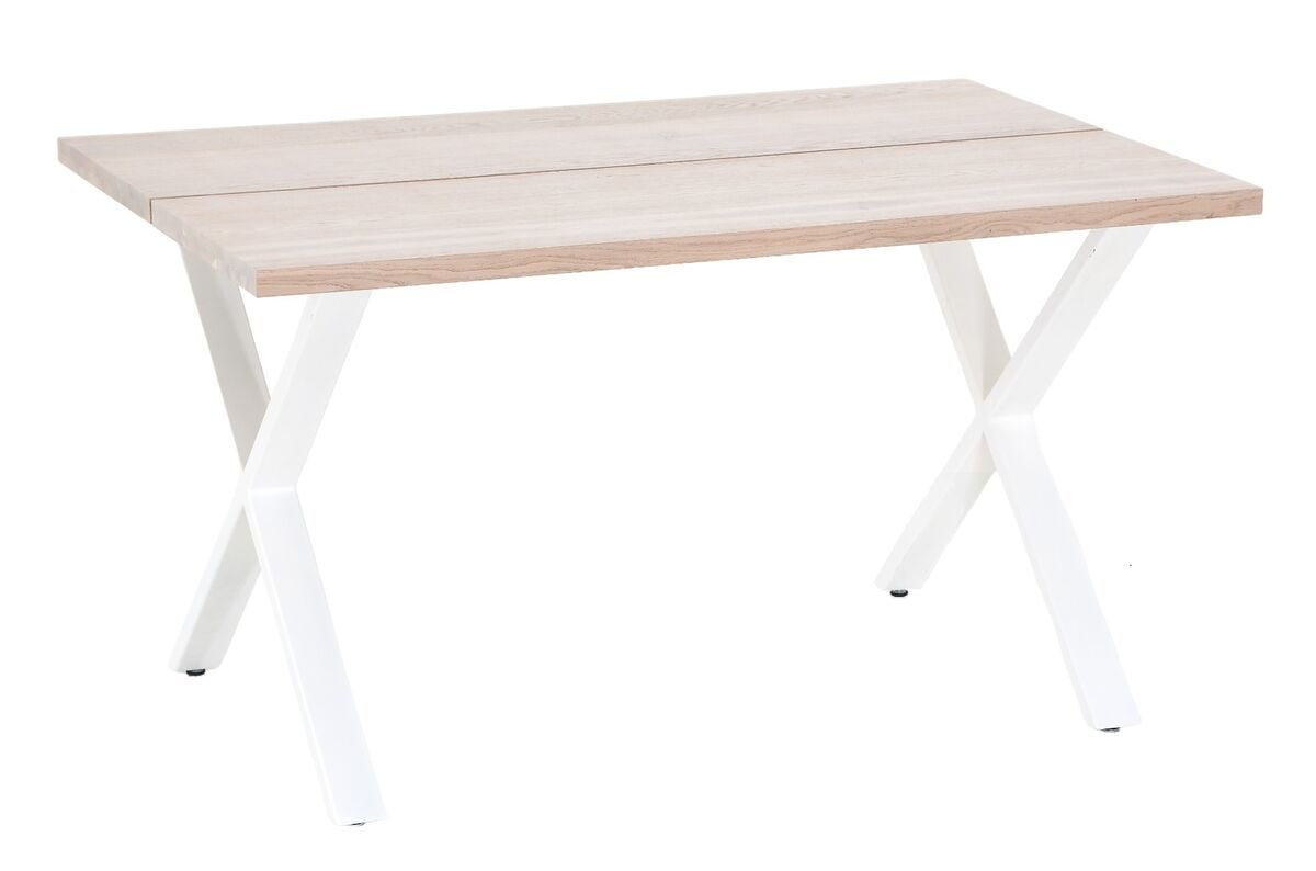 Paljakka tammi lankkupöytä 140x90 cm valkolakattu tammi/valkoinen