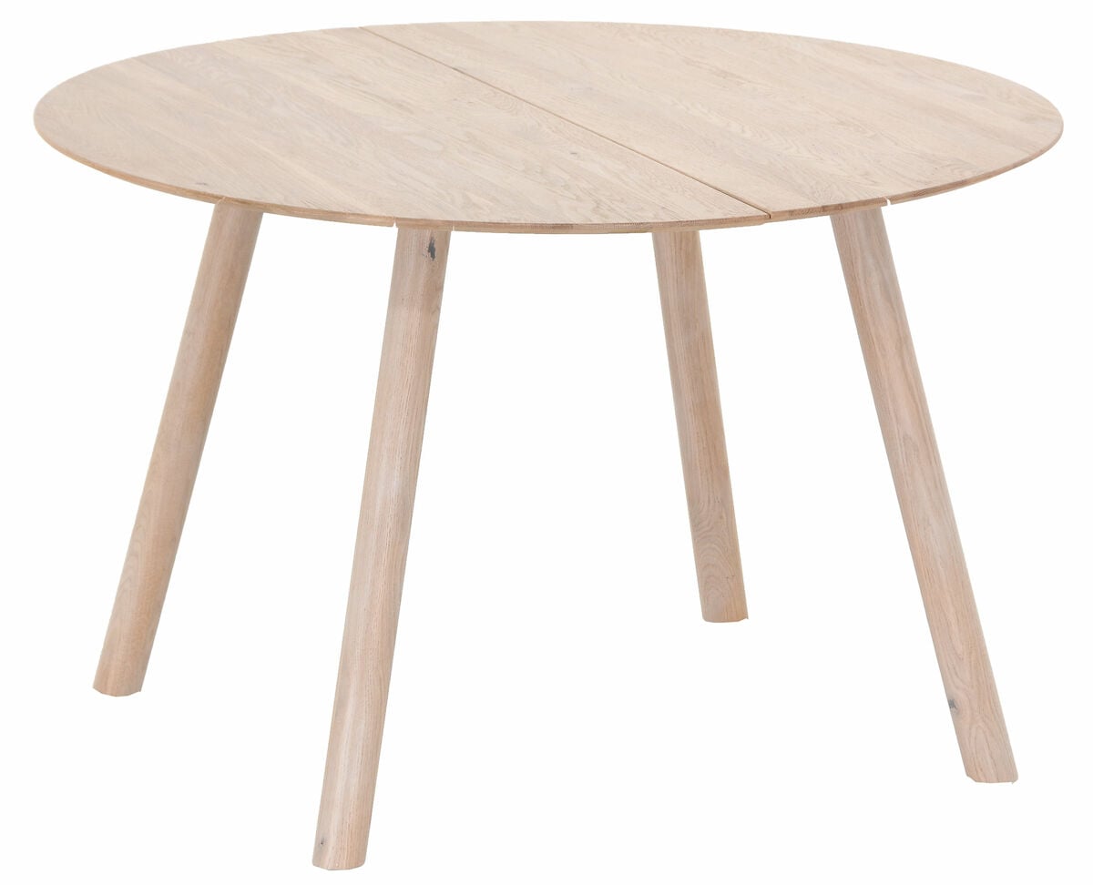 Siro tammi pyöreä ruokapöytä Ø115 cm lakattu tammi/valkolakattu tammi