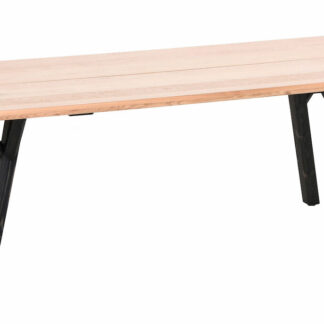 Tikli tammi lankkupöytä 195x90 cm lakattu tammi kansi, musta mänty jalka