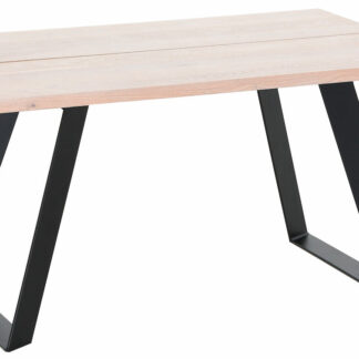 Triangel tammi lankkupöytä 140x90 cm valkolakattu tammi/musta