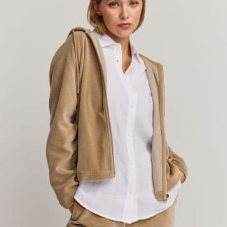Makia Anne Zip Hoodie - Naiset - Beige