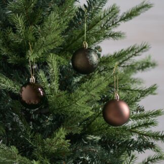 Winteria kuusenpallot 12 kpl Ø6 cm ruskea sekoitus