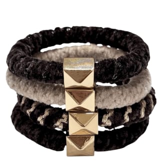 DARK Fluffy Fat Hair Ties Chocolate Brown Mix 4pcs
