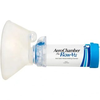 Aerochamber Plus Flow-Vu Tilanjatke Aikuisille Isolla Maskilla 1 kpl
