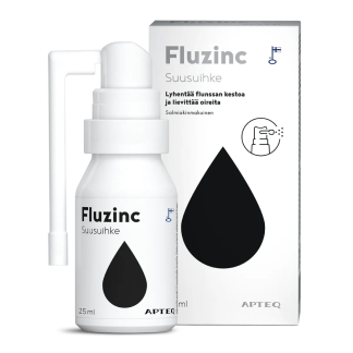 Apteq Fluzinc Suusuihke Salmiakki, 25 ml 25 ml