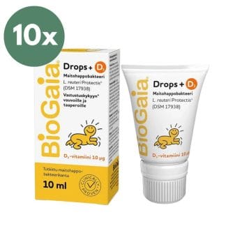 Biogaia Drops+D3 maitohappobakteeri x 10 kpl