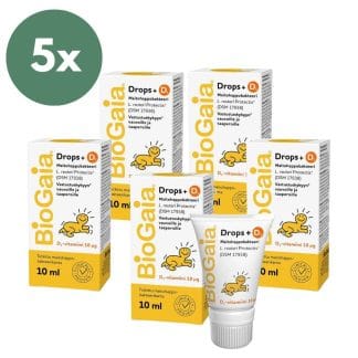 Biogaia Drops+D3 maitohappobakteeri x 5 kpl