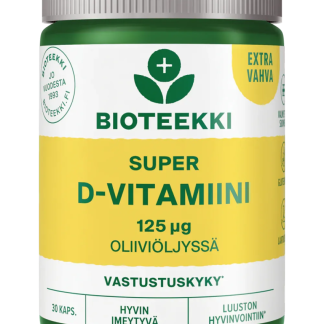 Bioteekki Super D-Vitamiini 125 ug (Oliiviöljyssä) 30 kaps