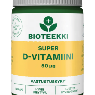 Bioteekki Super D-Vitamiini 50 ug 100 kaps