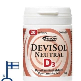DeviSol Neutral 20 mcg - D-vitamiini 200 tabl