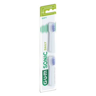 Gum Sonic Daily Vaihtoharjaspäät, Valkoinen 2 kpl