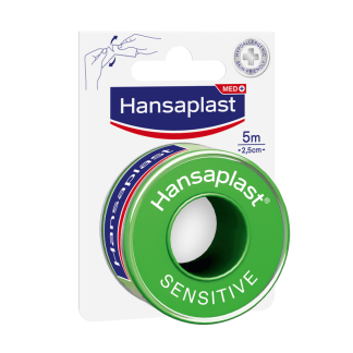 Hansaplast Sensitive Kiinnitysteippi 5m 1 rll