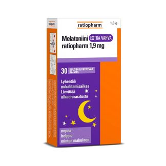 Melatoniini Extra Vahva Ratiopharm 1,9 mg 30 kpl