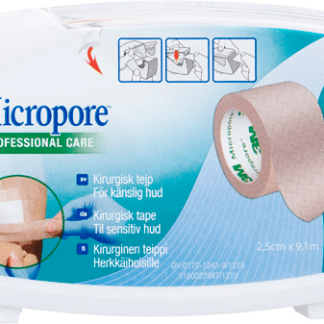 Micropore Kuituteippi, Ruskea, 2,5 cm x 9,1 m, Katkokela 1 kpl