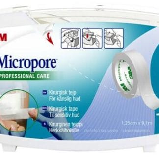 Micropore Kuituteippi, Valkoinen, 1,25 cm x 9,1 m, Katkokela 1 kpl