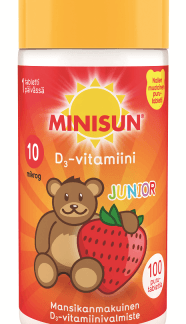 Minisun D-Vitamiini lapselle Junior Nalle 10 mcg 100 tabl