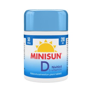 Minisun D-vitamiini Nieltävä 50 mikrog 200 tabl