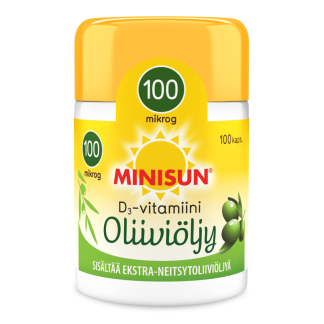 Minisun D-vitamiini Oliiviöljykapseli 100 mcg 100 kaps