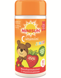 Minisun Junior C-Vitamiini lapselle Mansikka 80 tabl