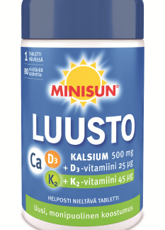 Minisun Kalsium+D-vitamiini+K2-vitamiini 80 tabl