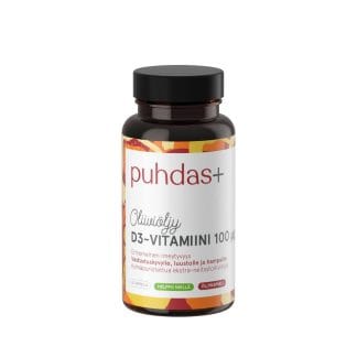 Puhdas+ D3-Vitamiini Oliiviöljyssä 100 ug 60 kaps