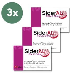 Sideral Folic 30mg, 3x20 pss