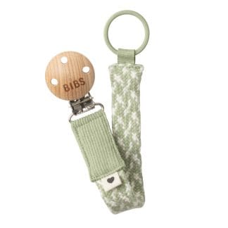 BIBS Pacifier Clip Braided – Sage/Ivory