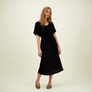 Bell Sleeve Rib Dress -Mekko | Licorice - XS