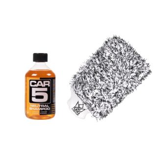 Autoshampoo CAR5 Shampoo - Neutraali, 500 ml + KC Premium Wash Mitt