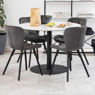 Corby pyöreä ruokapöytä Ø105 cm valkoinen/musta