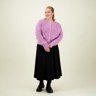 Cotton Knit Cardigan -Neuletakki |  Lavender - XL/XXL