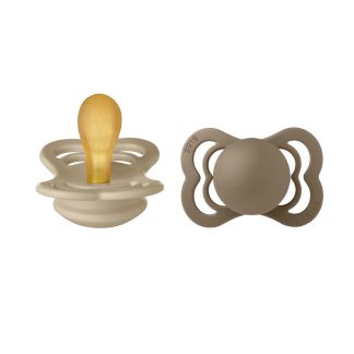 BIBS Pacifier Supreme Latex Size 1 2 kpl – Vanilla/Dark Oak