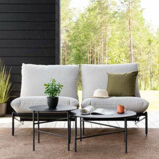 Envy Pesetos sohvapöytäsetti Ø70 cm + Ø50 cm musta