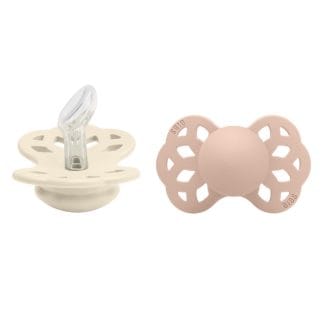 BIBS Pacifier Infinity Silicone Size 1 Anatomical 2 kpl – Ivory/B