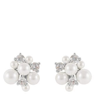 Snö Of Sweden Mayfair Irregular Pearl Earring Silver/White