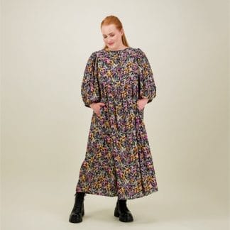Fantasy Volume Sleeve Midi Dress -Mekko - XXL