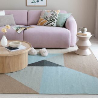 Finarte Triangle villamatto 160x230 cm harmaa/sininen
