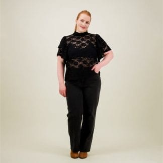 Frill Lace Top -Pitsipaita | Licorice - XXL