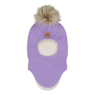 Fur Pom Pom -Kypärämyssy, Merinovilla | Icy Lilac - 5-6Y