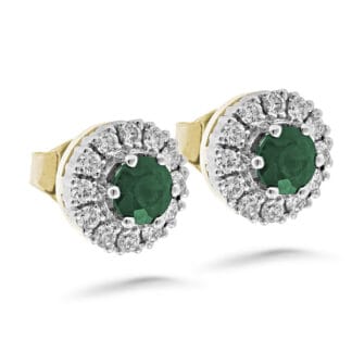 Silván Lauriel timanttikorvakorut smaragdeilla, 0,48ct, kelta- ja valkokultaa, timanttikorut