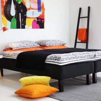 Lumi bonnell runkopatjasänky 160x200 musta Bianca, wenge jalat, ilman petauspa
