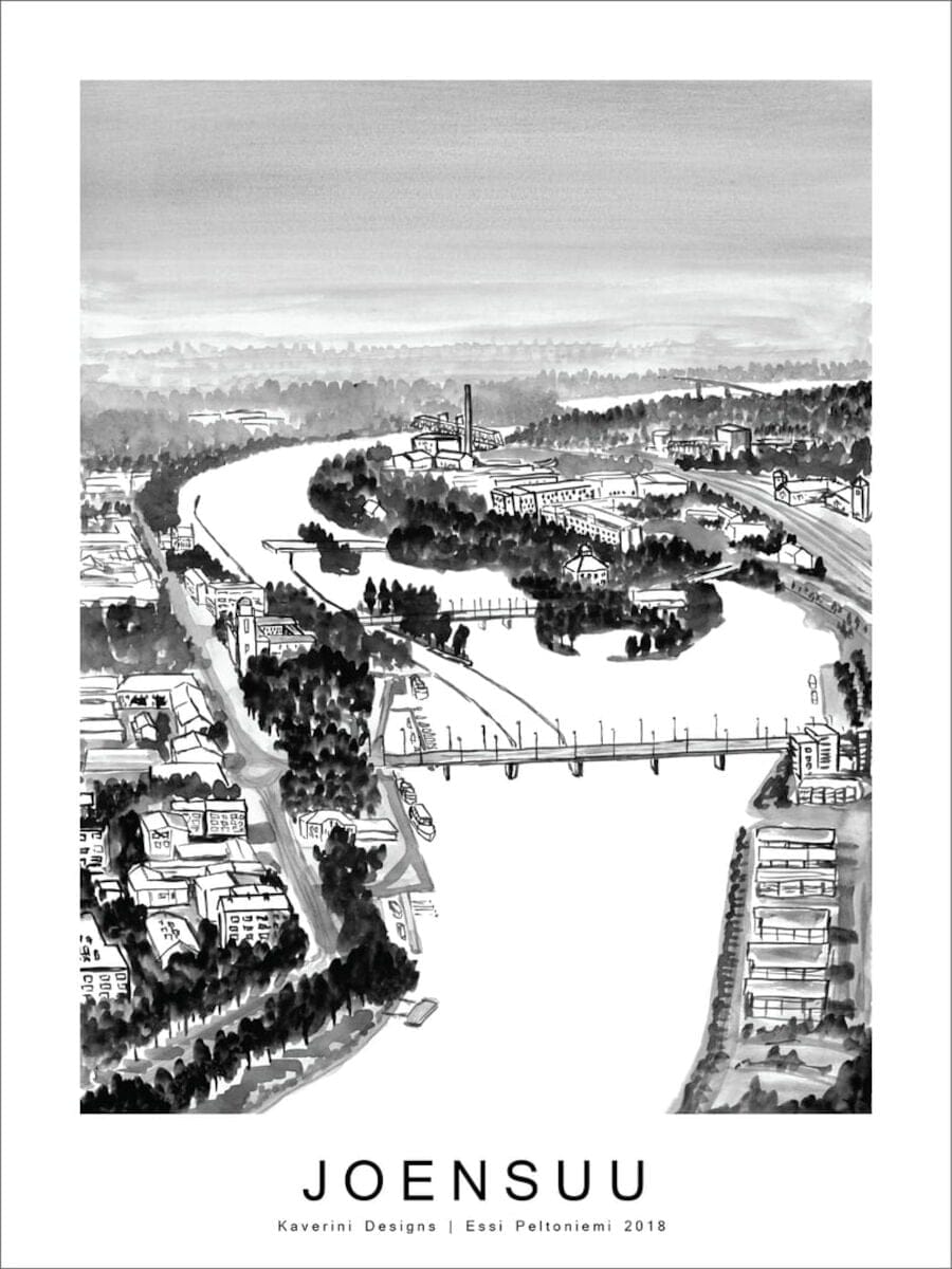 Kaverini Joensuu kaupunkijuliste 50x70 cm