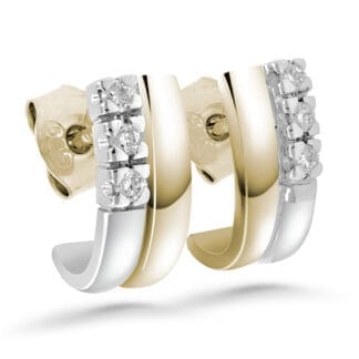 Silván Daria timanttikorvakorut 0,12ct, kelta- ja valkokultaa, timanttikorut