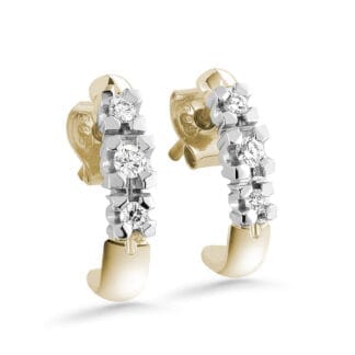 Silván Charlotte timanttikorvakorut 0,14ct, keltakultaa, timanttikorut