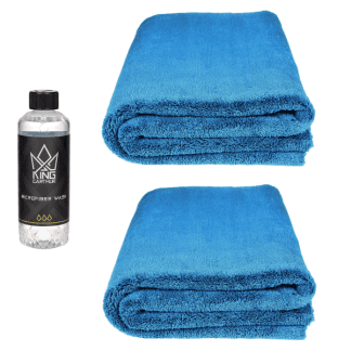 Kuivausliina KING CARTHUR Blue Sapphire - 70x120 cm / 800 g/m² / Mikrokuitu, 2 kpl + Mikrokuituliinojen pesuaine