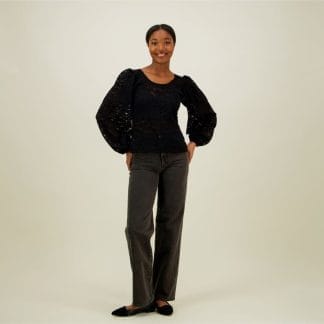 Lace Top -Pitsipaita | Licorice - XXL
