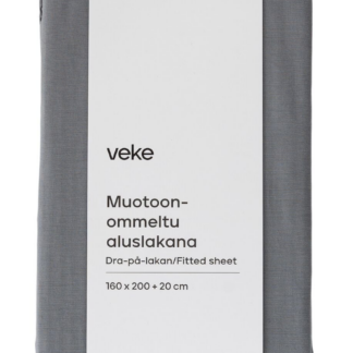 Lempi muotoonommeltu aluslakana 160x200 cm tummanharmaa