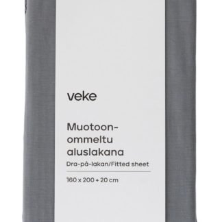 Lempi muotoonommeltu aluslakana 180x200 cm tummanharmaa