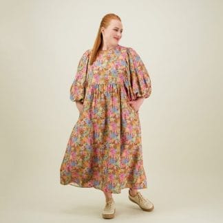 Lilly Volume Sleeve Midi Dress -Mekko - XXL